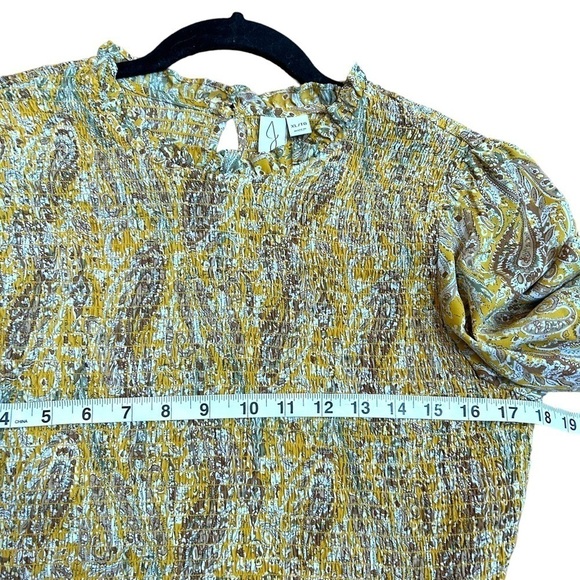 ANTHROPOLOGIE Joie Yellow Paisley Smocked Long Sleeve Blouse - Picture 9 of 10